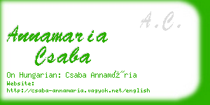 annamaria csaba business card